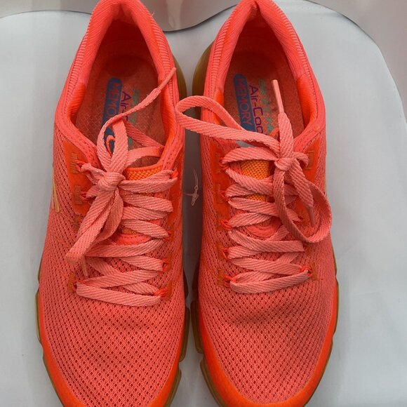 Skechers Womens Air-Cooled Memory Foam Athletic Sneakers Orange Size 7.5 - Picture 4 of 8